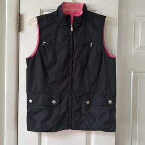Ralph Lauren reversible utility vest, black and pink. Small/Medium